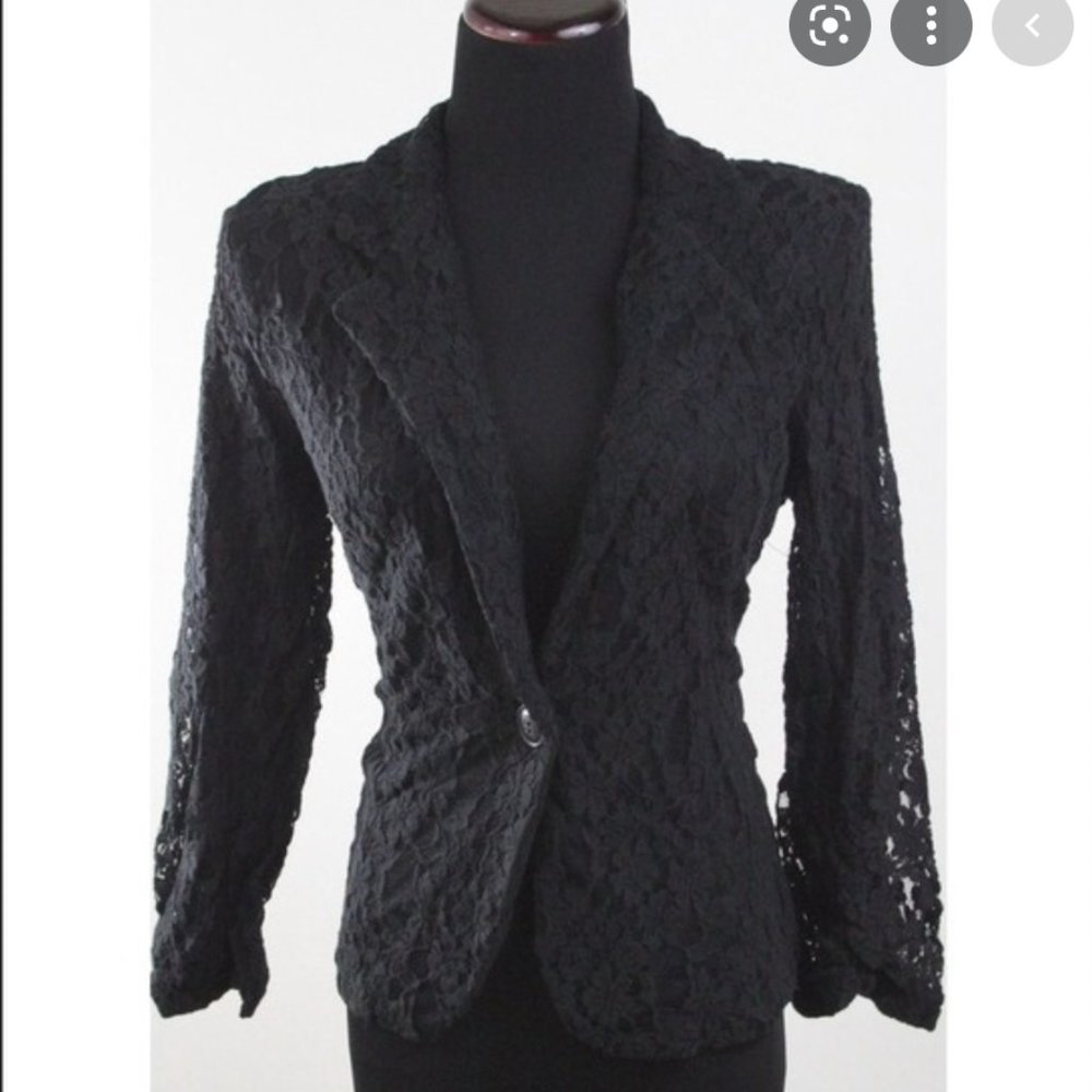 Cupio - Black Lacy Blazer